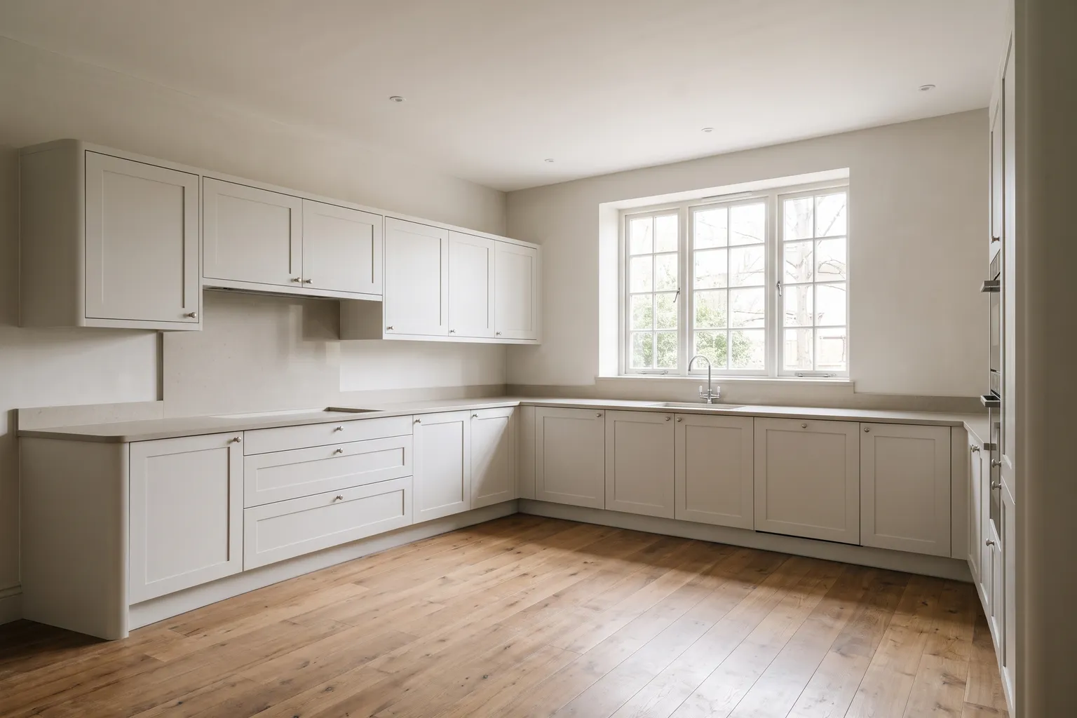 Kitchen with built-in cabinets, before redesign