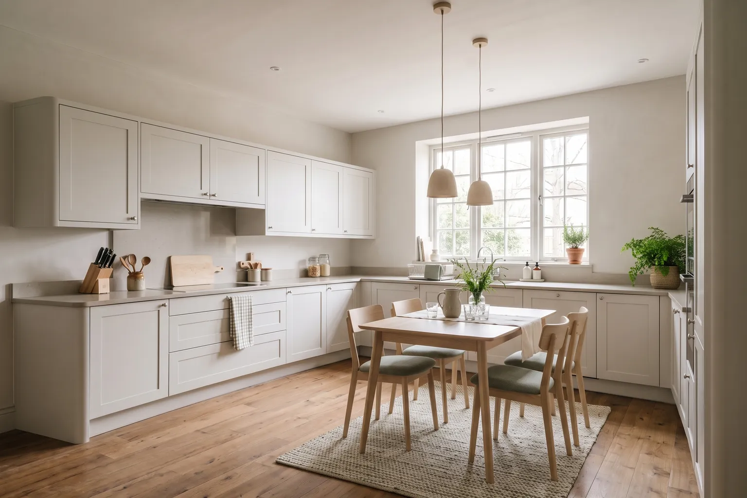 The same kitchen furnished in Scandinavian style
