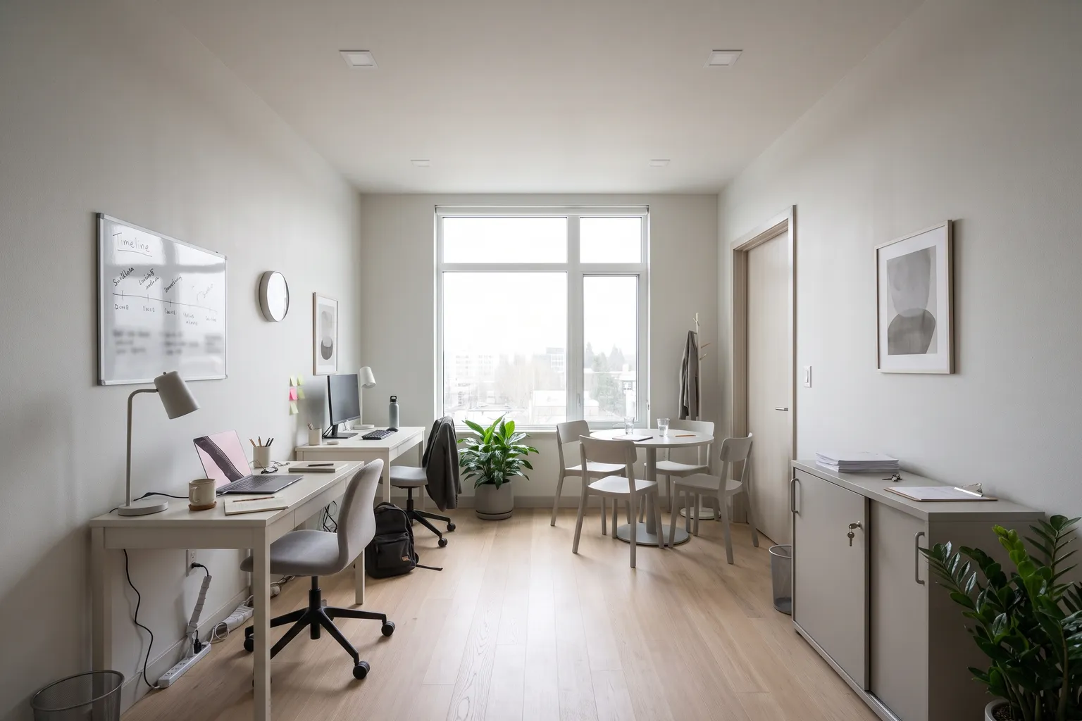 The same office furnished in Minimal style